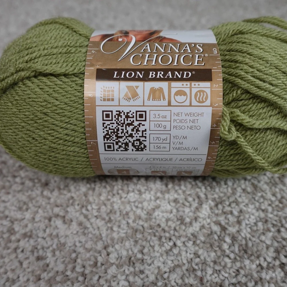 Lion Brand Vanna's Choice Acrylic Yarn Dusty Green 173 Medium‎ 4 170yd 3.5oz